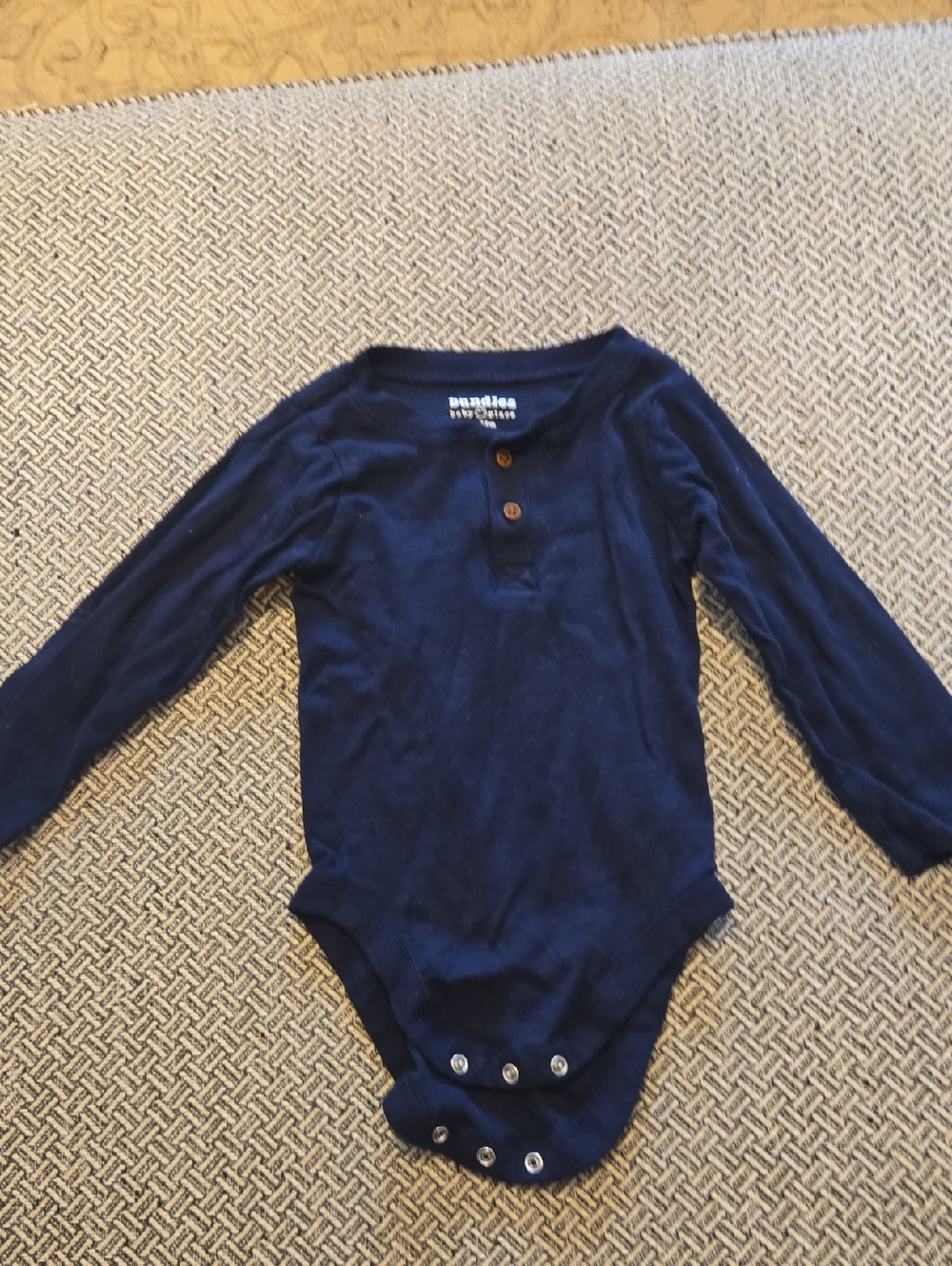 H&M Navy Long-Sleeve Baby One-Piece Bodysuit